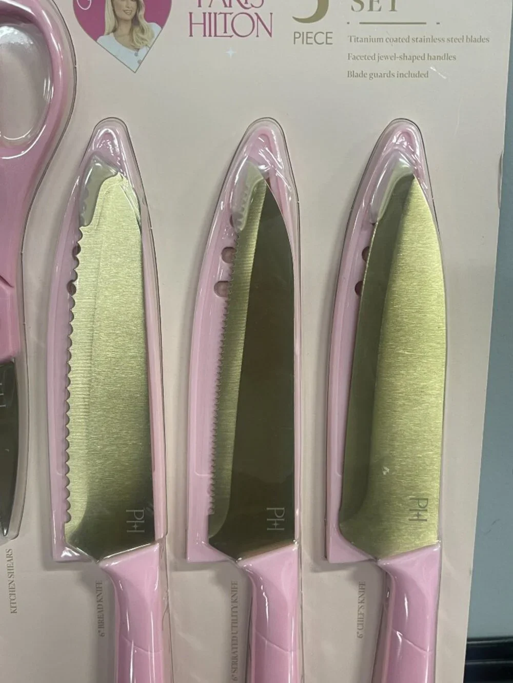 Paris Hilton Pink 5 Piece Cutlery Knife Set NIP